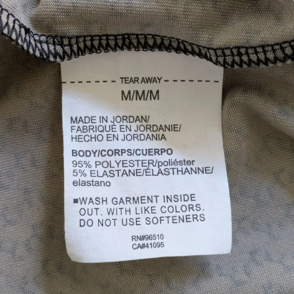 Under Armour Playoff Polo Shirt M Tan Black Micro Print UPF 40 Loose Fit READ - Picture 6 of 11